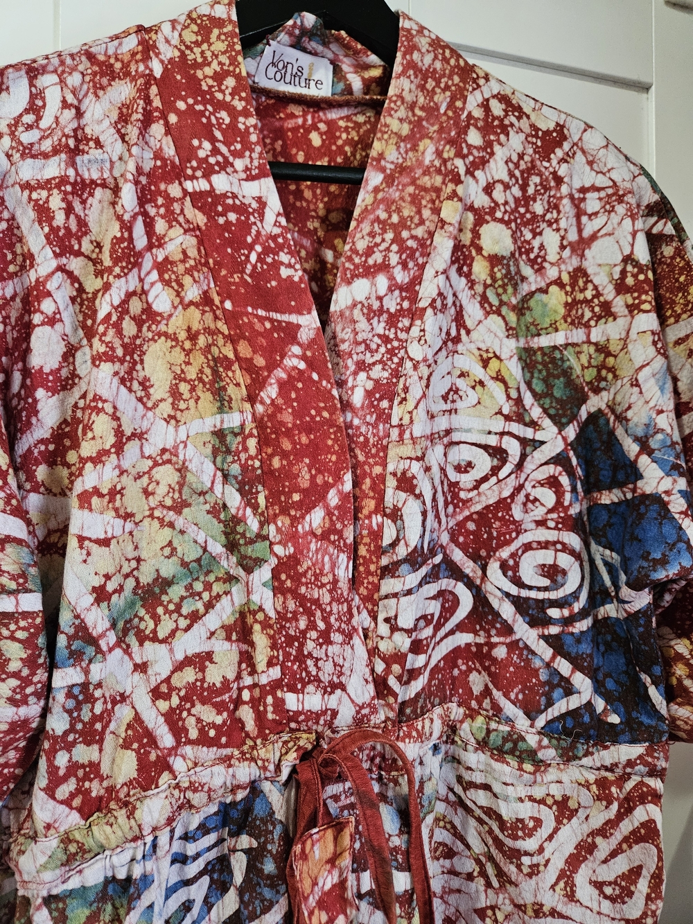 Abstract Red Multi-Color Printed Jumpsuit - Picture 2 of 4